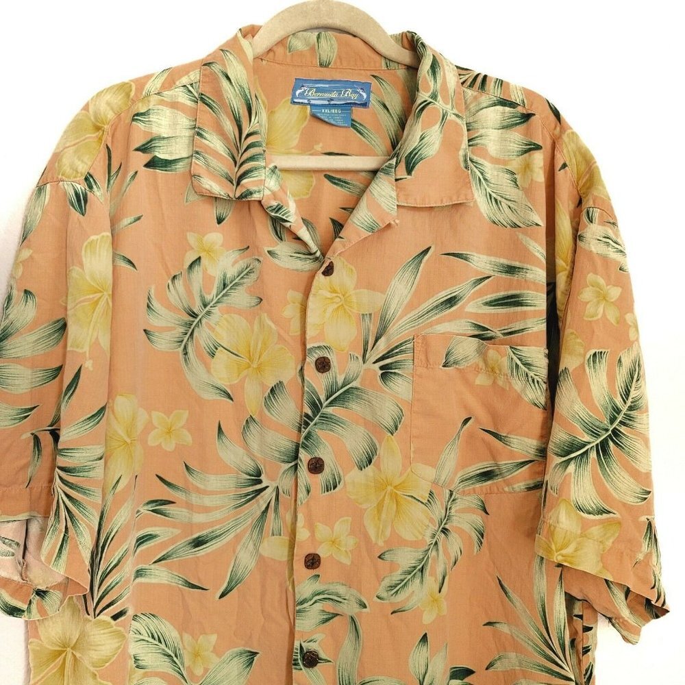 Bermuda Bay Shirt XXL Silk Hawaiian Button Up - Picture 2 of 4